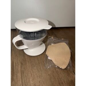 OXO Brew Pour-Over Coffee Maker with Water Tank White Single Serve Dripper